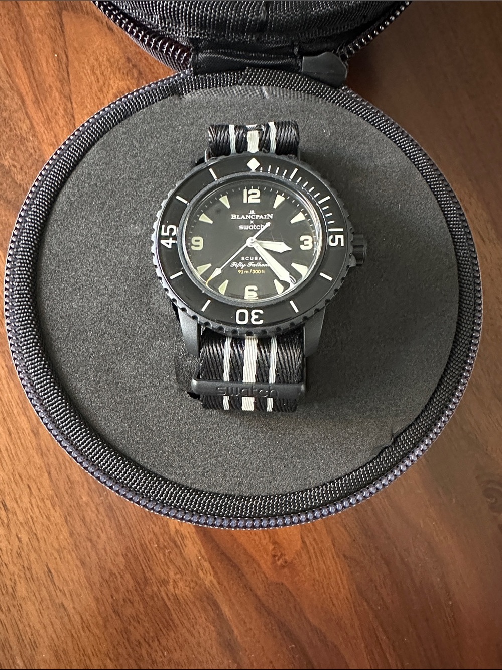 Swatch Black and White Diver-Style Men's Watch